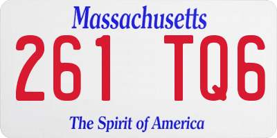 MA license plate 261TQ6