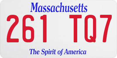 MA license plate 261TQ7