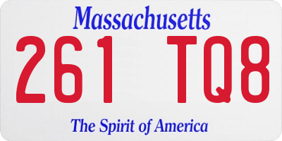 MA license plate 261TQ8