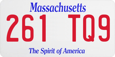 MA license plate 261TQ9