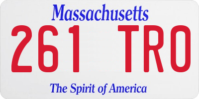 MA license plate 261TR0