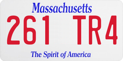 MA license plate 261TR4