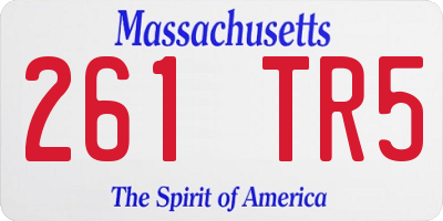 MA license plate 261TR5