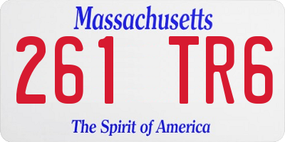 MA license plate 261TR6