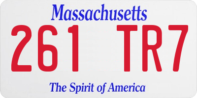 MA license plate 261TR7