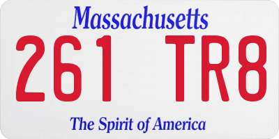 MA license plate 261TR8