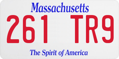 MA license plate 261TR9