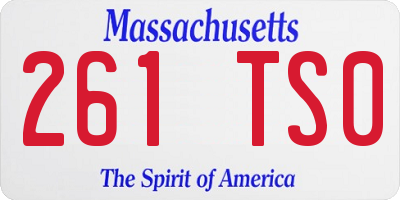 MA license plate 261TS0