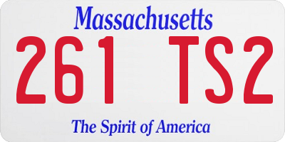 MA license plate 261TS2