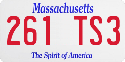 MA license plate 261TS3