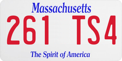 MA license plate 261TS4