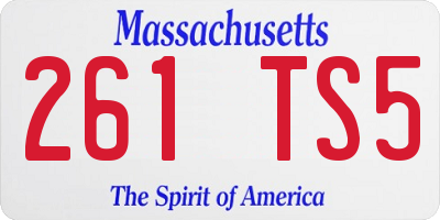 MA license plate 261TS5
