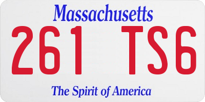 MA license plate 261TS6