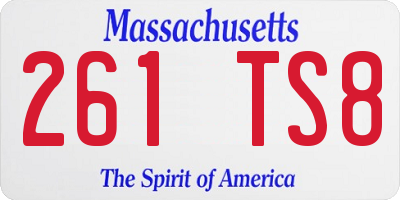 MA license plate 261TS8
