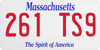 MA license plate 261TS9