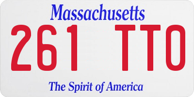 MA license plate 261TT0
