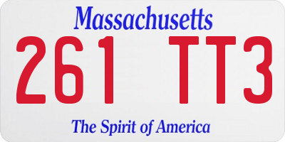 MA license plate 261TT3