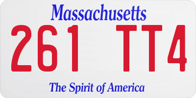 MA license plate 261TT4