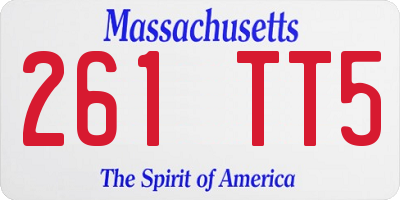 MA license plate 261TT5