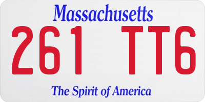 MA license plate 261TT6