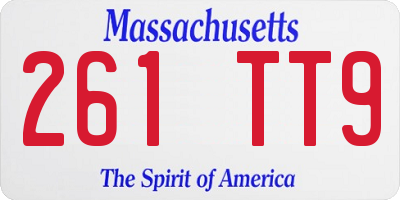 MA license plate 261TT9
