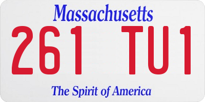 MA license plate 261TU1