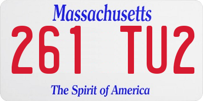 MA license plate 261TU2