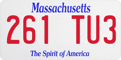 MA license plate 261TU3