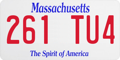 MA license plate 261TU4