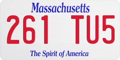 MA license plate 261TU5