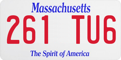 MA license plate 261TU6