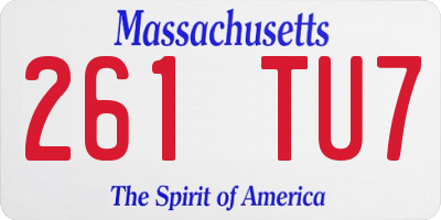 MA license plate 261TU7