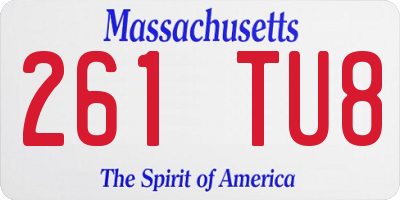 MA license plate 261TU8