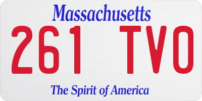 MA license plate 261TV0