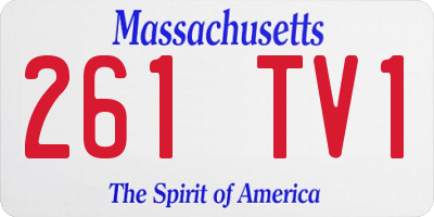 MA license plate 261TV1