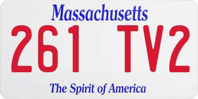 MA license plate 261TV2