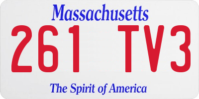 MA license plate 261TV3