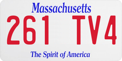 MA license plate 261TV4