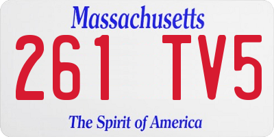 MA license plate 261TV5