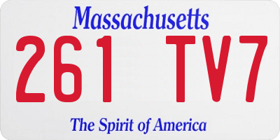 MA license plate 261TV7