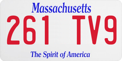 MA license plate 261TV9