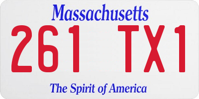 MA license plate 261TX1