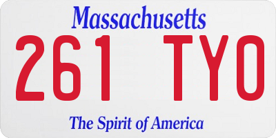 MA license plate 261TY0