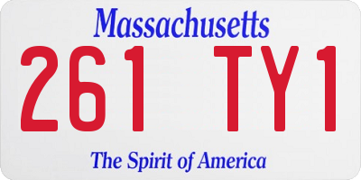 MA license plate 261TY1