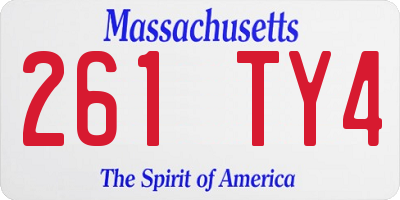 MA license plate 261TY4