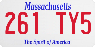 MA license plate 261TY5