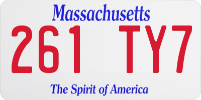 MA license plate 261TY7