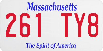 MA license plate 261TY8