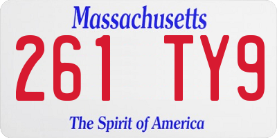 MA license plate 261TY9