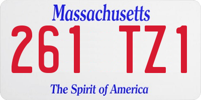 MA license plate 261TZ1